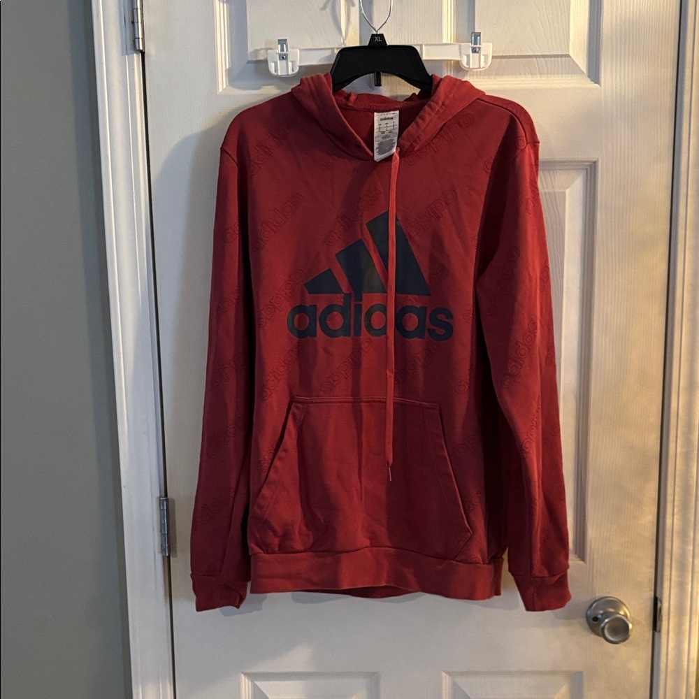 Adidas Men's Red Hoodie Sweater
